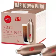 Cápsulas Gás para Sifão Nitrogênio 100% PURO, iSi 2.4g - 1 Caixa (16 cápsulas). Exclusivas para a garrafa iSi Nitro disponível em nosso site.