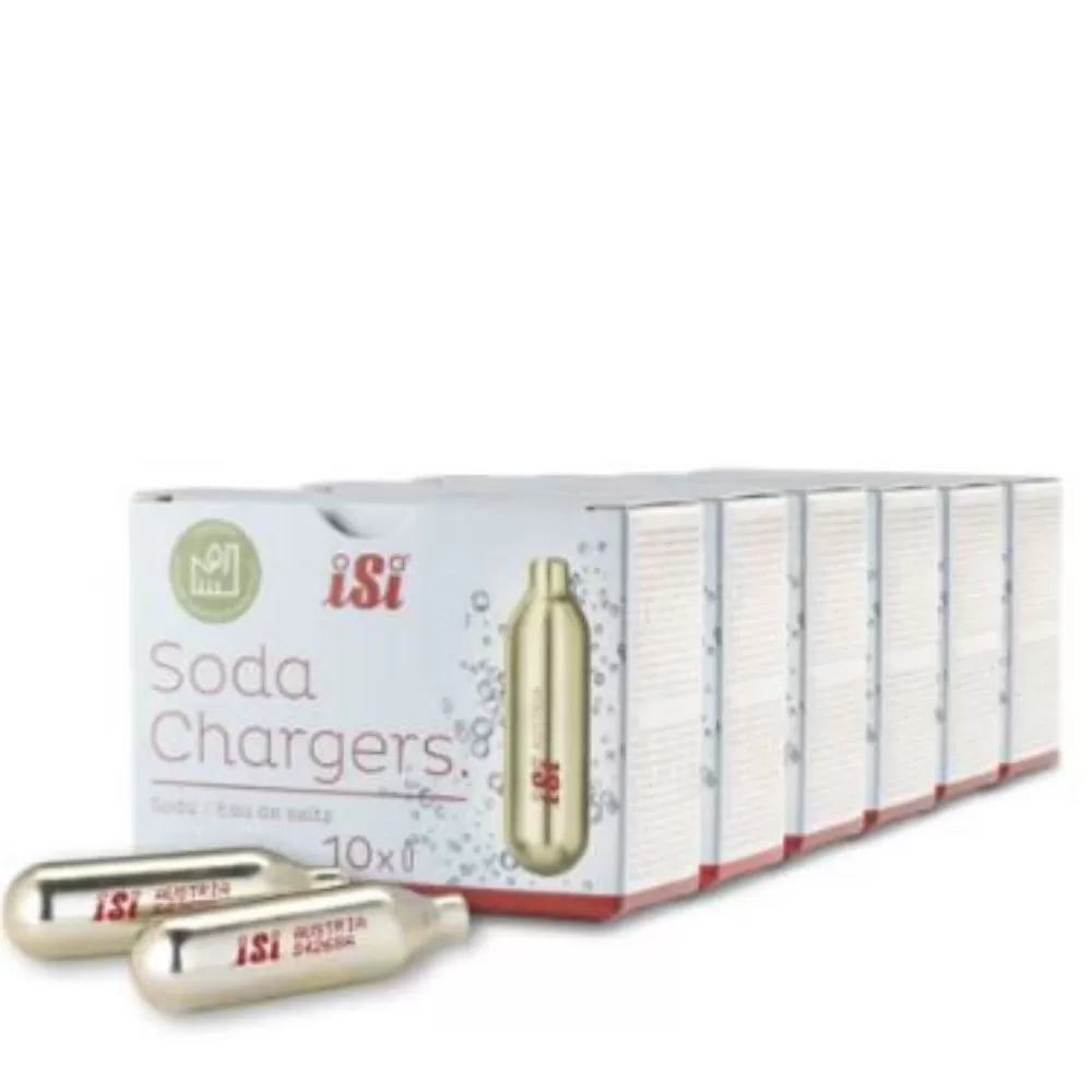 360 Cápsulas de Gás pra Drinks CO2 100% PURO, Soda iSi 8,4g - 36 Caixa (360 cápsulas), até 20% a mais de rendimento. Compatível com todas as Garrafas de drinks