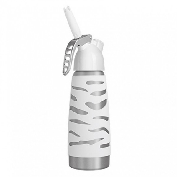 Garrafa Sifão Chantilly 500ML  Inox Dessert, Culinária Profissional iSi, 05 anos de garantia. Preparos frios de chantilly de forma fácil, rápido e economicamente. Proteção branca e cabeçote em PE.