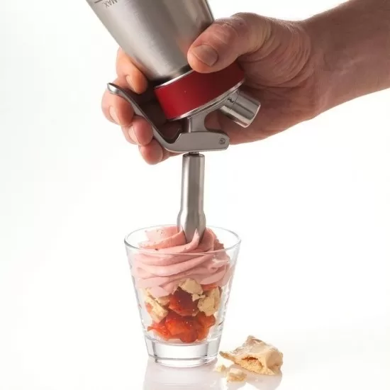 Garrafa Sifão Culinária 1L Inox, Gourmet  Profissional iSi, com garantia (10 anos). Pratos, quentes ou frios, de sopas, molhos, cremes, espumas, chantilly e sobremesas. Culinária de alto nível.