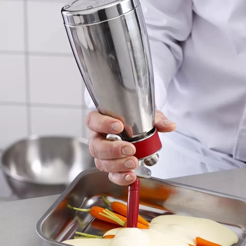 Garrafa Sifão Culinária Térmica Inox  500ML Thermo Profissional iSi , 10 anos de garantia. Culinária, quentes ou frios, de sopas, molhos, cremes, espumas, chantilly e sobremesas com, altíssima qualidade.